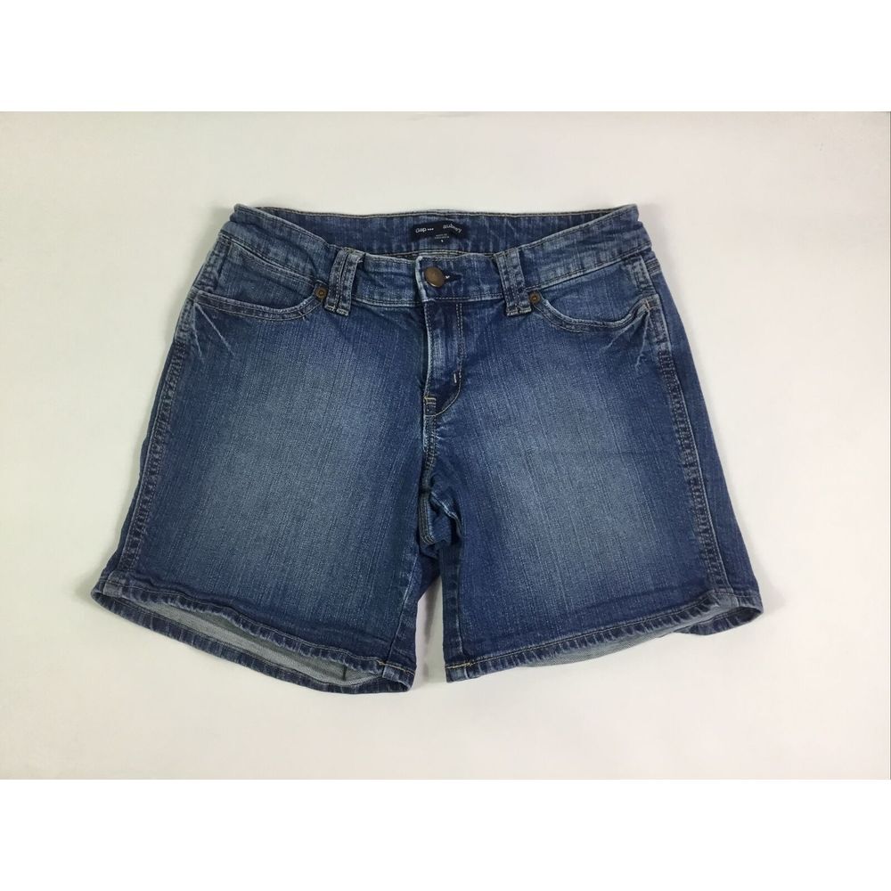 Gap Aubrey Distressed booty Shorts Womens denim low rise Blue Size 4